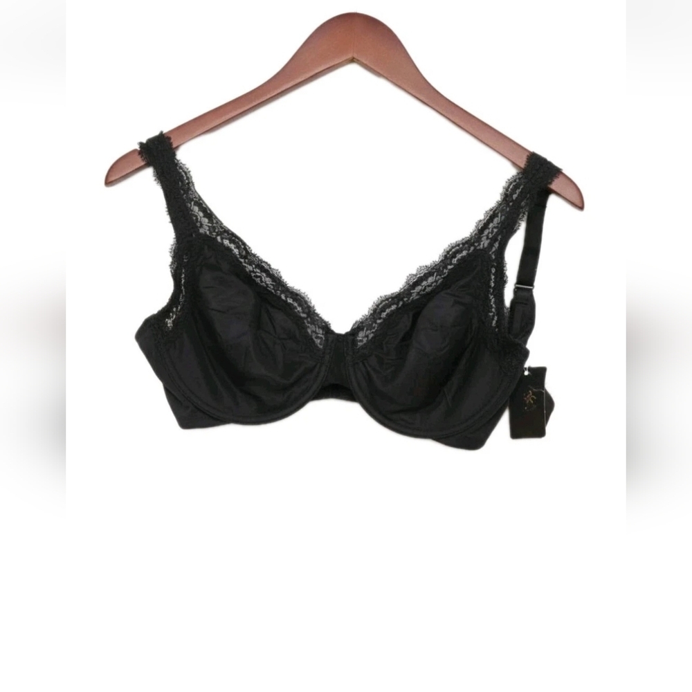 New 💫Wacoal Black Lace Trim Bra 32 F (3D) NWT $58